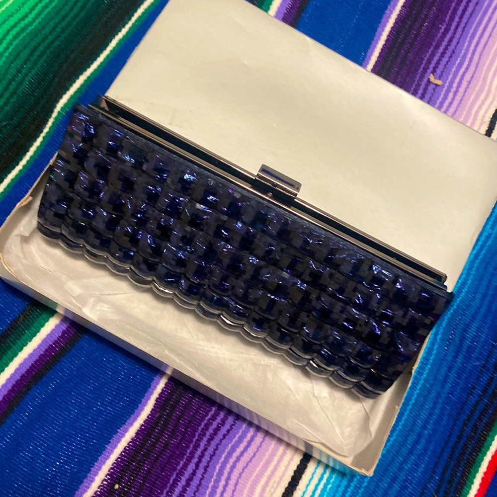 Sondra Roberts Navy Clutch